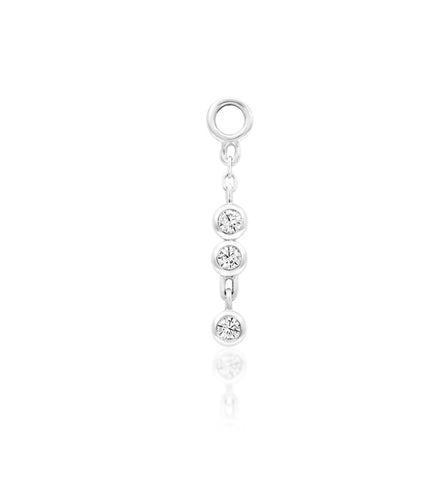 14kt White Gold Odette White CZ Dangle