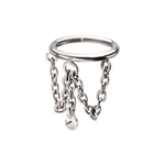 Titanium Triple Chain Dangle with Teardrop CZ Hinged Segment Clicker