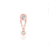 14kt Gold Cora White CZ Threadless End