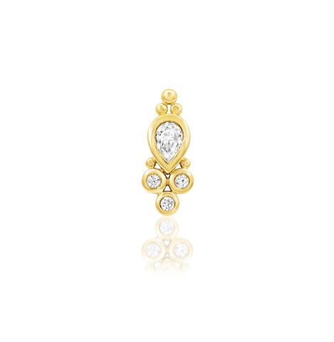 14kt Yellow Gold Ramona White CZ Threadless End