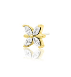 14kt Gold Lilliana White CZ Threadless End