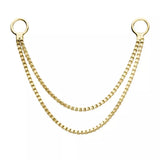 14K Gold 2-Tier Box Nose Chain (4 lengths)