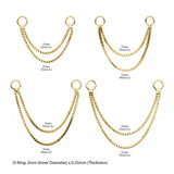 14K Gold 2-Tier Box Nose Chain (4 lengths)