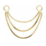 14K Gold 3-Tier Box Nose Chain (3 lengths)