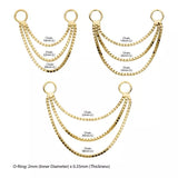14K Gold 3-Tier Box Nose Chain (3 lengths)