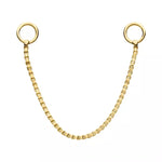 14K Gold Box Nose Chain (7 lengths)