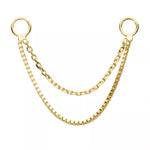 14K Gold 2-Tier Box and Link Nose Chain (4 lengths)