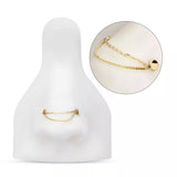 14K Gold 2-Tier Box and Link Nose Chain (4 lengths)