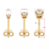 14K Gold Prong Diamond Stud Earrings (2 colors)