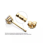 14K Gold Prong CZ Stud Earrings (2 colors)