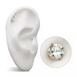 14K Gold Prong CZ Stud Earrings (2 colors)