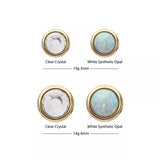 14K Gold Internal. Threaded Bezel Gem Low-Profile Top (2 colors)