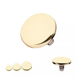 14K Gold Internal. Threaded Disk Top (3 sizes)