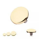 14K Gold Internal. Threaded Disk Top (3 sizes)