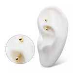 14K Gold Internally Threaded Curved barbell (2 sizes)