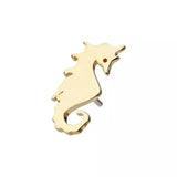 14K Gold Threadless Seahorse Top