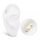 14K Gold Threadless Seahorse Top
