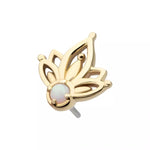 14K Gold Threadless Opal Petal Flower Top