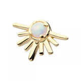 14K Gold Threadless Opal Starburst Top