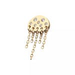 14K Gold Threadless Jellyfish Pave CZ & Chains Dangle Top