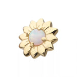 14K Gold Threadless Opal Sunflower Top