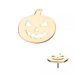 14K Gold Threadless Carved Pumpkin Top