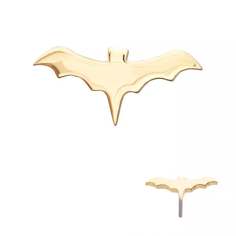 14K Gold Threadless Bat Top