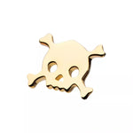 14K Gold Threadless Skull & Crossbones Top