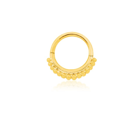 14kt Gold Beaded Hinged Segment Ring