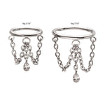 Titanium Triple Chain Dangle with Teardrop CZ Hinged Segment Clicker