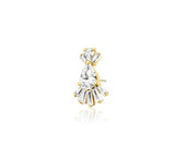 14kt Yellow Gold Paget White CZ Threadless End