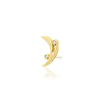 14kt Yellow Gold Winnie White CZ Left Facing Threadless End