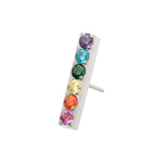 Titanium Prong Set Rainbow CZ Cluster Threadless End