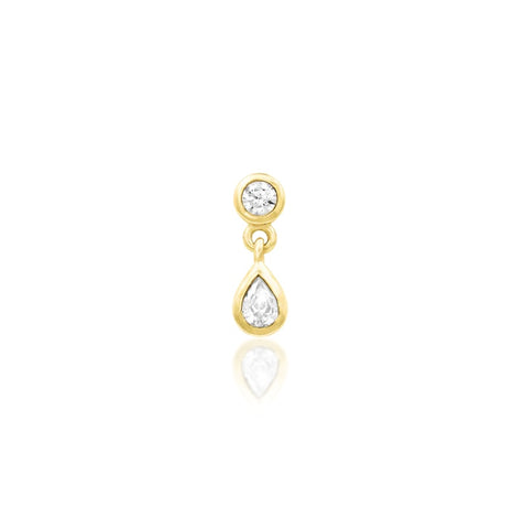 14kt Gold Ingrid White CZ Threadless End
