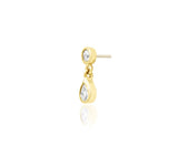 14kt Gold Ingrid White CZ Threadless End