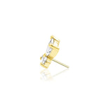14kt Gold Flutterby White CZ Threadless Top