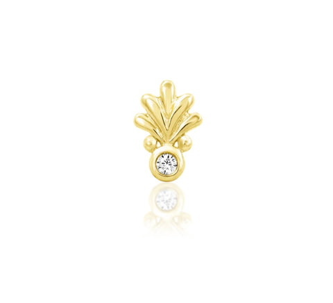 14kt Gold Ophelia White CZ Threadless End