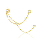 14kt Yellow Gold Victoria White CZ and Chains Threadless Ends