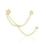 14kt Yellow Gold Victoria White CZ and Chains Threadless Ends