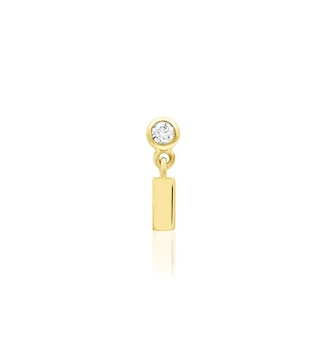 14kt Gold Jojo White CZ Threadless End