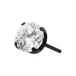 Black PVD Titanium 4-Prong White CZ Threadless End