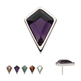 Titanium Bezel Set Kite Shape Stone Threadless End
