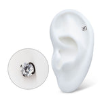 Black PVD Titanium 4-Prong White CZ Threadless End
