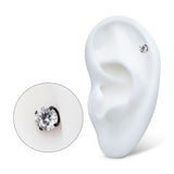 Black PVD Titanium 4-Prong White CZ Threadless End