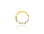 14K Gold CZ Hinged Segment Ring