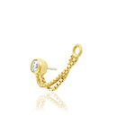 14kt Yellow Gold Altmer White CZ and Chain Threadless End