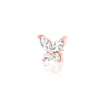 14kt Gold Flutterby White CZ Threadless Top