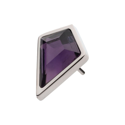 Titanium Bezel Set Kite Shape Stone Threadless End