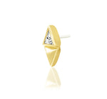 14kt Gold Sybil White CZ Threadless End