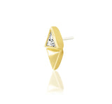 14kt Gold Sybil White CZ Threadless End
